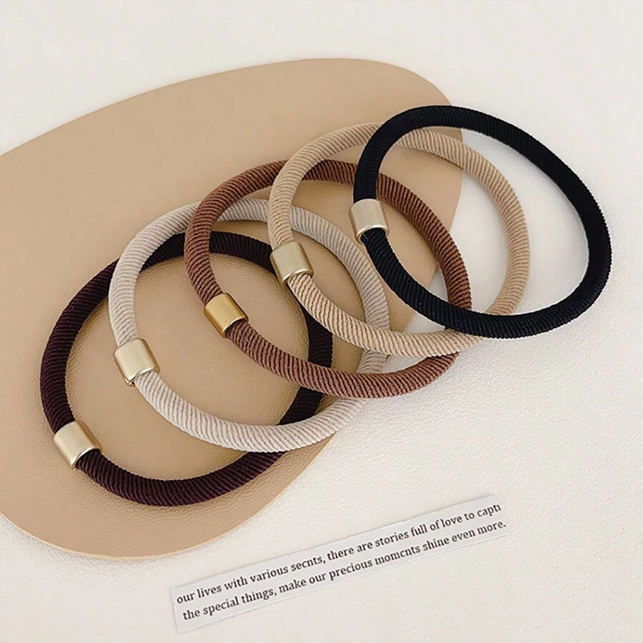 10pcs Women Colorful High Ponytail Elastic Hair Ties Resistant Bands For Dating, Commuting, Sports, Vacation, Beach Ponytail Holders Hair Elastics Hair Rubber Bands Scrunchies Hair Rope, Hair Bobbles ,Gym Sport Outfit