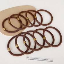 10pcs Women Colorful High Ponytail Elastic Hair Ties Resistant Bands For Dating, Commuting, Sports, Vacation, Beach Ponytail Holders Hair Elastics Hair Rubber Bands Scrunchies Hair Rope, Hair Bobbles ,Gym Sport Outfit