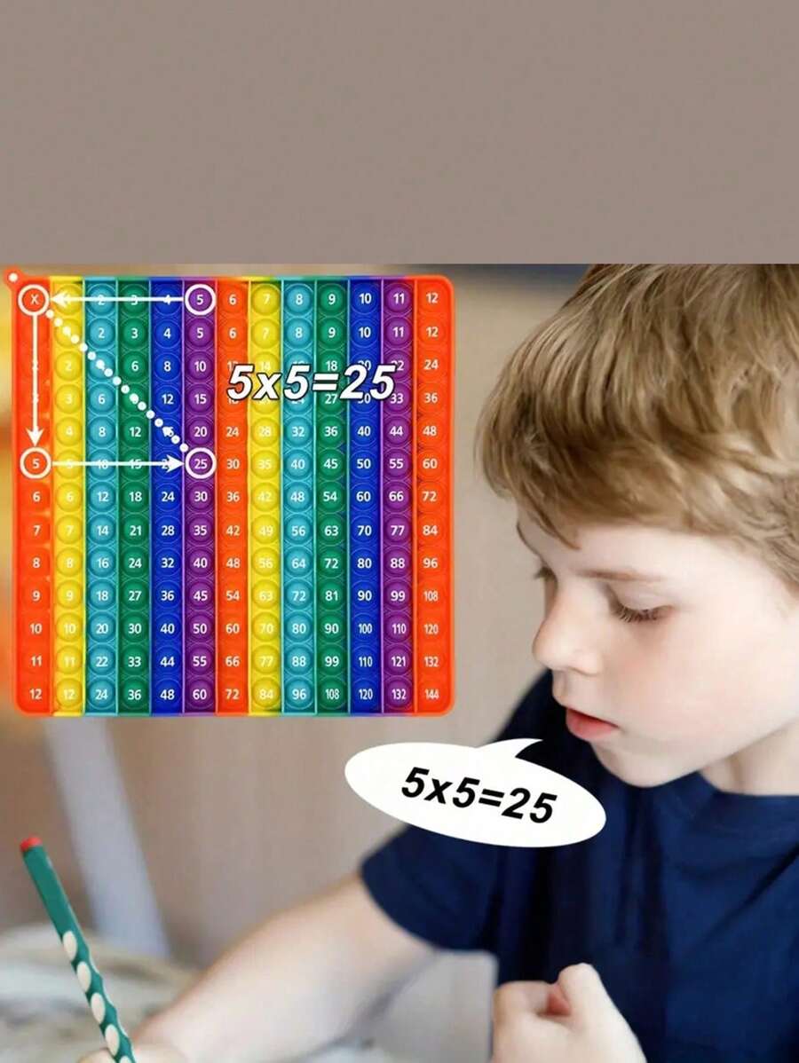 Big popp multiplication table 12 x 12 game mat rainbow square dimple
