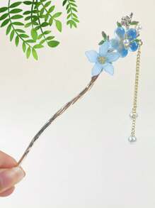 Hanfu Headwear Hairpin, New Chinese Style Coiled Hair Hairpin, Step Swaying Tassel Hairpin, Children's Ancient Style Horse Face Skirt Accessories, High-End Feeling,Valentine's Day Couples As A Gift Hair Accessories Hair Bun Hair Bun Maker Bun Hair Piece Hair Styling Pins