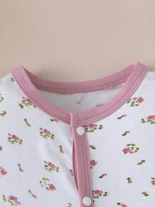 MommBaby Ranpis de bebé niña de fibra de bambú con estampado patchwork de flores pequeñas, ropa de bebé recién nacido utilizable en las cuatro estaciones, traje de gateo para infantes