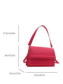 Casual Tote Bag, Retro Underarm Bag, Solid Color Shoulder Bag For Commuting, New Model 2025 - Hot Pink - View 10