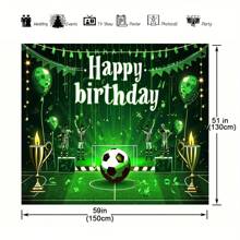 1pc Soccer Birthday Party Backdrop Football Field Photography Background Football Themed Party Decoration Photobooth Props For Boys Men Women Girls Cake Table Decor,