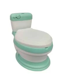Baño entrenador con asiento acojinado con tapa y recipiente - Verde - Ver 1