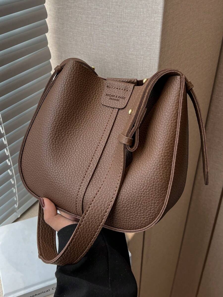 Patchwork Mother Bag With Inner Bag, Fashion Crossbody Shoulder Bag - Coffee Brown - View 1
