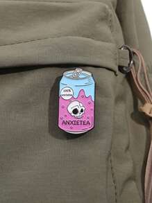 1 pieza Broche de Pin con diseño de esqueleto y frase de té de ansiedad, regalo para amantes del té, adecuado para uso diario de hombres, San Valentín, mamá, madre, Día de la Madre