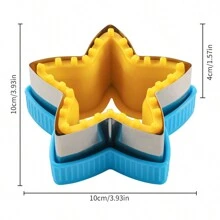 1pc Stainless Steel Star Shaped Sandwich Maker, Jam Filled Star Bread Cutter, Breakfast Kitchen Tool - Multicolor - View 3