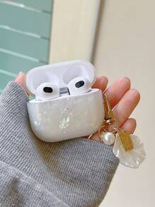 Shell Textured Case Compatible With AirPods - White - View 3