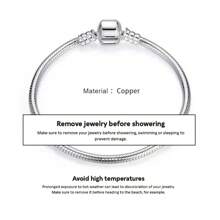 1入經典時尚多彩蛇骨珠心形手鍊，可調節，適合日常佩戴，DIY珠寶手鍊，金色/銀色/玫瑰金，16mm / 18mm / 20mm / 21mm - 彩色 - 查看 18