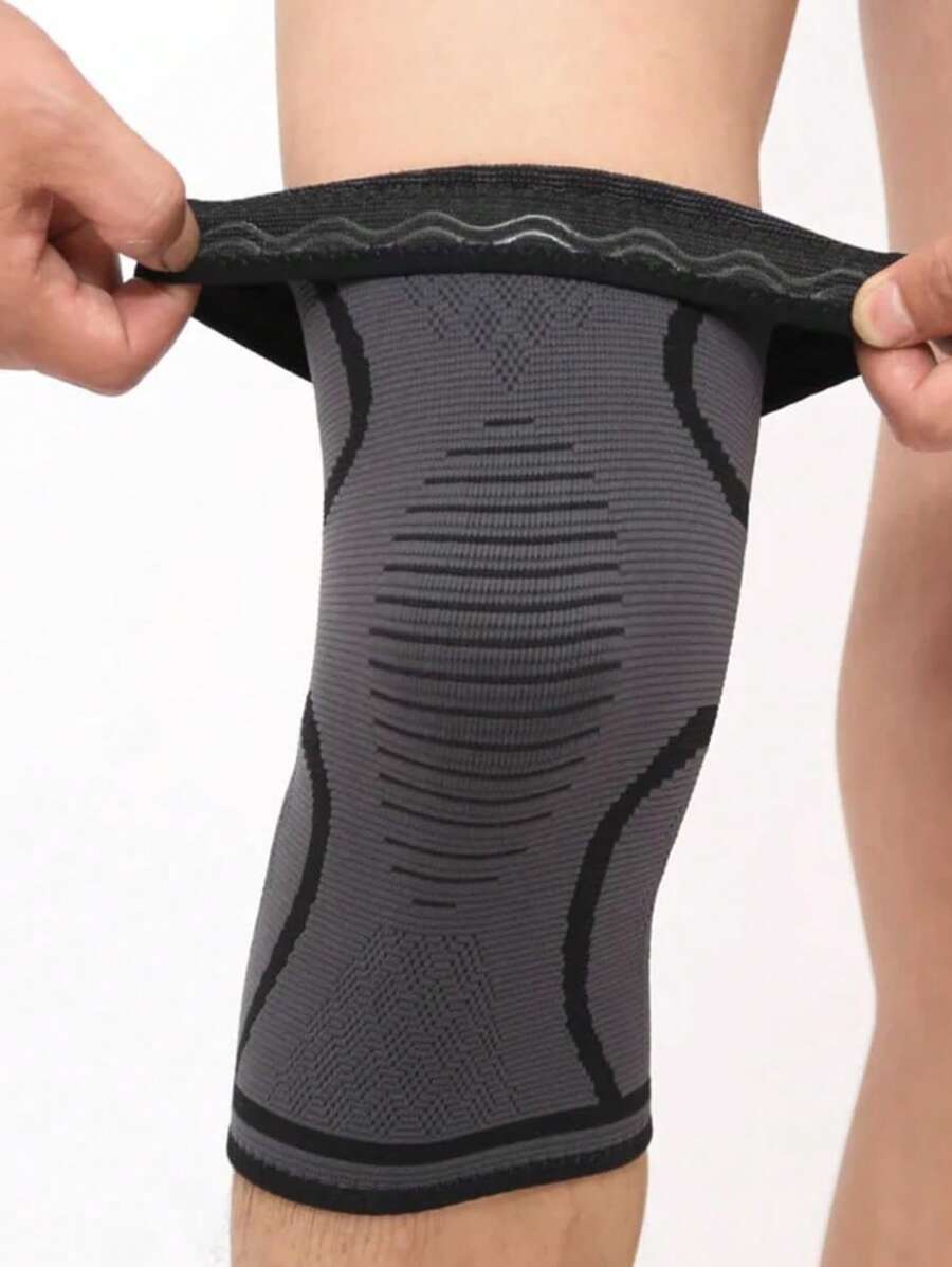 1pc S/M/L/XL Winter Outdoor Black Knee Pads, Elastic Sport Non-Slip Soft Breathable Knee Pads , For Dance Volleyball Basketball Football Tennis Running Sport Workout Cycling Protector Knee - Black - View 1