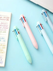 1pc Pure Design Multi Color Ballpoint Pen 0.5mm 6 In 1 Roller Ball Pen Spot Liner Marker Office School Back To School