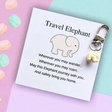 1pc Travel Elephant, Elephant Keychain, Lucky Elephant, Travel Gift, Elephant Keyring, Birthday Gift For Friends, Good Luck Charm - Elephant - View 1
