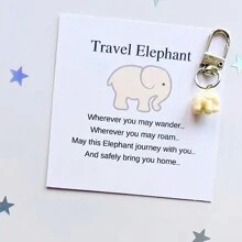 1pc Travel Elephant, Elephant Keychain, Lucky Elephant, Travel Gift, Elephant Keyring, Birthday Gift For Friends, Good Luck Charm - Elephant - View 3