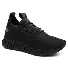 Ultrabone Black Unisex Sports Shoes Walking Running Gym Training + Watch - 黑銀 - 查看 3