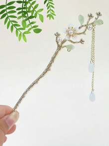 Hanfu Headwear Hairpin, New Chinese Style Coiled Hair Hairpin, Step Swaying Tassel Hairpin, Children's Ancient Style Horse Face Skirt Accessories, High-End Feeling,Valentine's Day Couples As A Gift Hair Accessories Hair Bun Hair Bun Maker Bun Hair Piece Hair Styling Pins