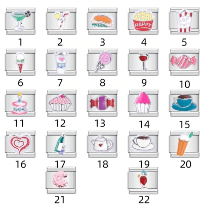 2024 New Stainless Steel Beverage & Dessert Series Modular Bracelets, Unisex Customizable Assembling Personalized Chain