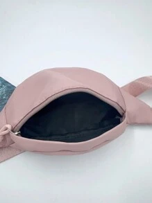 1件時尚女士腰包，防水尼龍臀包，帶隱形拉鍊和袋