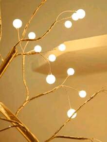 LAMPARA ARBOL BONSAI DECORACION LUZ LED PERLA - Dorado - Ver 3