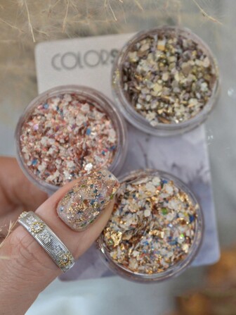 1 Box Of 3G, Y2K Nail Art Materials, Creative Retro Southeast Asian Nanyang Style Nail Art Accessories, Rock Chips Mixed With Glitter Glitter/Glitter Nail Decoration, Suitable For Travel, Gift For Ladies And Girls, Home Diy Nail Salon Nail Charms Nail Gems Nail Supplies Nails