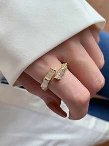 1PC Small Fresh Double Ring Women's Simple Personality Flower Ring Women's Open Ring Jewelry Elegant Halloween