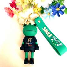 1 llavero blanco creativo con dibujo de rana con piernas largas para decoración de auto/bolso, pequeño regalo - Multicolor - Ver 3