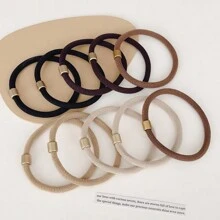 10pcs Women Colorful High Ponytail Elastic Hair Ties Resistant Bands For Dating, Commuting, Sports, Vacation, Beach Ponytail Holders Hair Elastics Hair Rubber Bands Scrunchies Hair Rope, Hair Bobbles ,Gym Sport Outfit