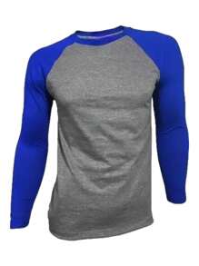 playera ranglan manga larga beisbolera tranfer - Gris - Ver 2
