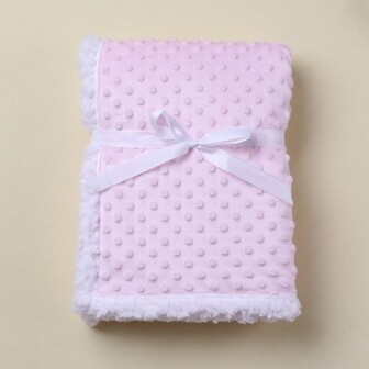 1pc Double-Layer Baby Dimple Fleece Touching Blanket, All Seasons Love Valentine