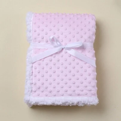 1 pieza Manta de felpa de doble capa con hoyuelos para bebé, apta para todas las estaciones, con amor de San Valentín