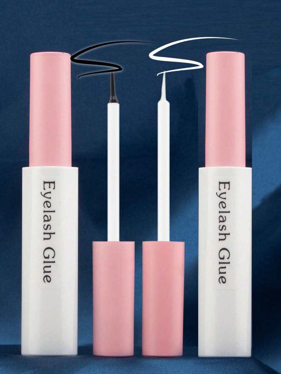 2 Packs Of Eyelash Glue, False Eyelash Extension Glue, Super Strong Hold, Long-Lasting 72 Hours, Professional Eyelash Glue Adhesive, Best White Strip Eyelash Glue, Eyelash Cluster Extension Glue, Latex-Free, Suitable For Sensitive Eyes, Home DIY Eyelashes (2 Pieces, 6ml+6ml Black+White Transparent)Lash Glue,Eyelash Glue