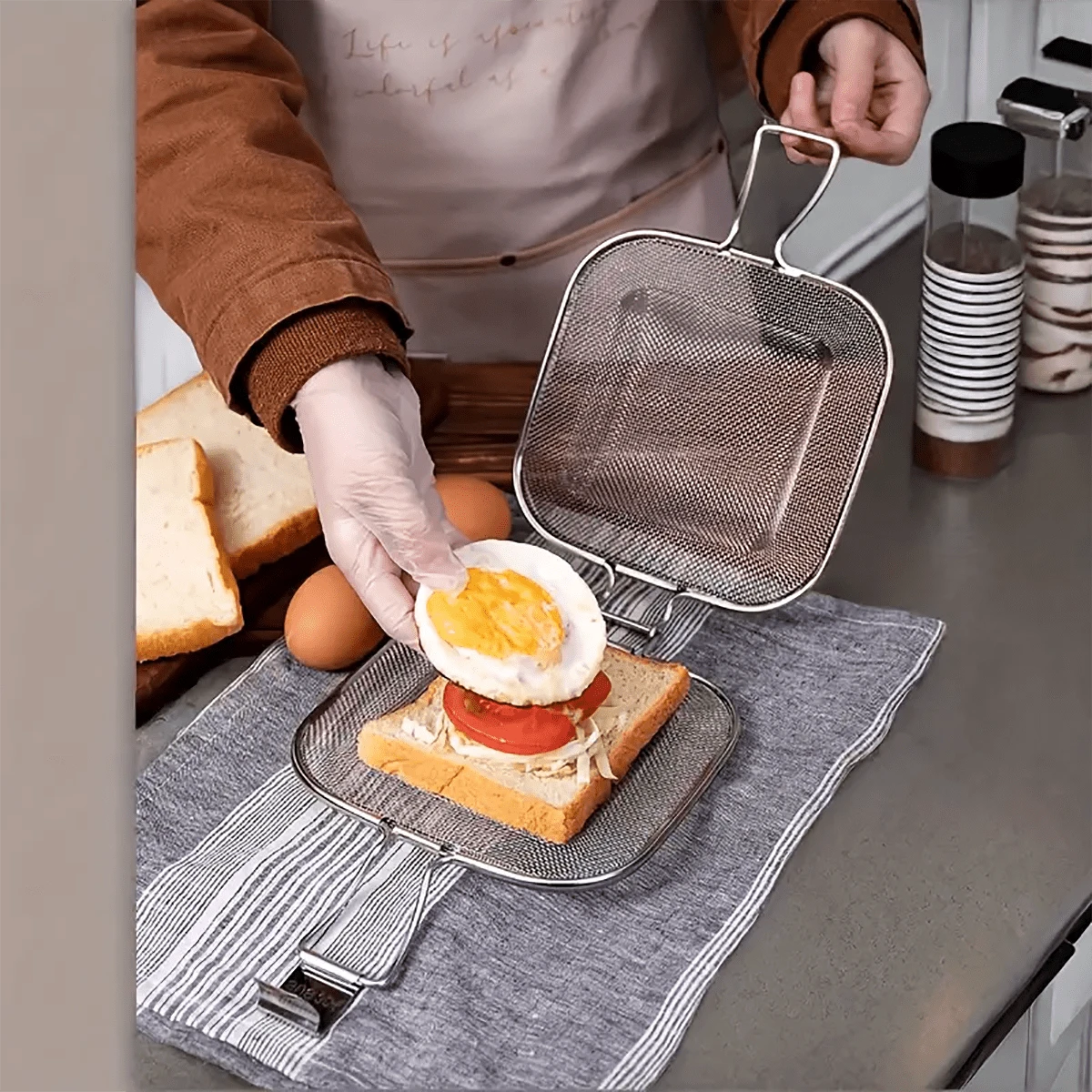 Sandwich Grill Stainless Steel Toaster Dorm Room Essentials Maker