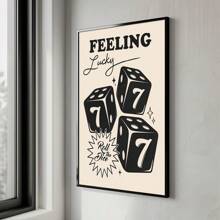 3pcs/Set Fashionable Black & White Feeling Lucky Canvas Wall Art Prints, Poker Dice Cherry Art Deco Wall Decor, Vintage Aesthetic Neutral Decor, Black Art Posters, Bedroom Living Room Hallway Artwork, Wall Art, Summer Decor, Room Decor, Unframed Gifts Birthday Graduation - Black and White - View 8