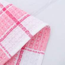 Extra Large Kitchen Dish Towels, 38cm X 64cm Bulk Super Soft Wash Cloth, 4-Pack Bright Color Tea/Bar Towels For Washing Dishes, Drying, Cleaning Home - Two-tone Checkered Tea Towel - View 5