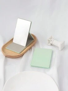 Shiny Large Rectangle Portable Makeup Mirror, Durable (1pc) - Mint Green - View 2