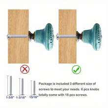 1/2/4/6/8/10/12/15/20pcs 1-2/5 Inch Ceramic Kitchen Cabinet Knobs For Drawer Dresser Knobs Pulls Round Dresser Knobs Drawer Handles And Pulls For Home Furniture Decor Ceramic Knobs With 3 Size Screws