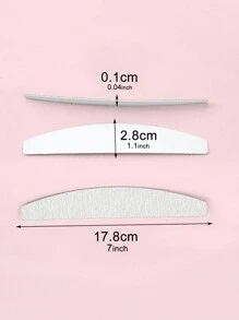 NailShine 20pcs Reusable Grey Zebra Pattern Crescent Nail File Replacement Sandpaper Strip, 100/180 Grit (Please Purchase Stainless Steel Plate Separately) - Grey - View 6