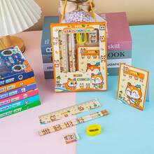 1pc铅笔文具6件套，礼品文具套装，功能齐全，适用送礼学校用品便携文具节日礼物学生奖品 - 彩色 - 查看 7