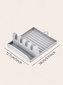 1pc Multipurpose Wall-Mounted RackFor Kitchenware,With Scoop Spoon Pad, Chopsticks& Pot Cover Holder