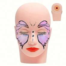 Material Training Mannequin Flat Head Makeup Practice Beauty Eye Lashes Eyelash Extensions - Multicolor - View 6