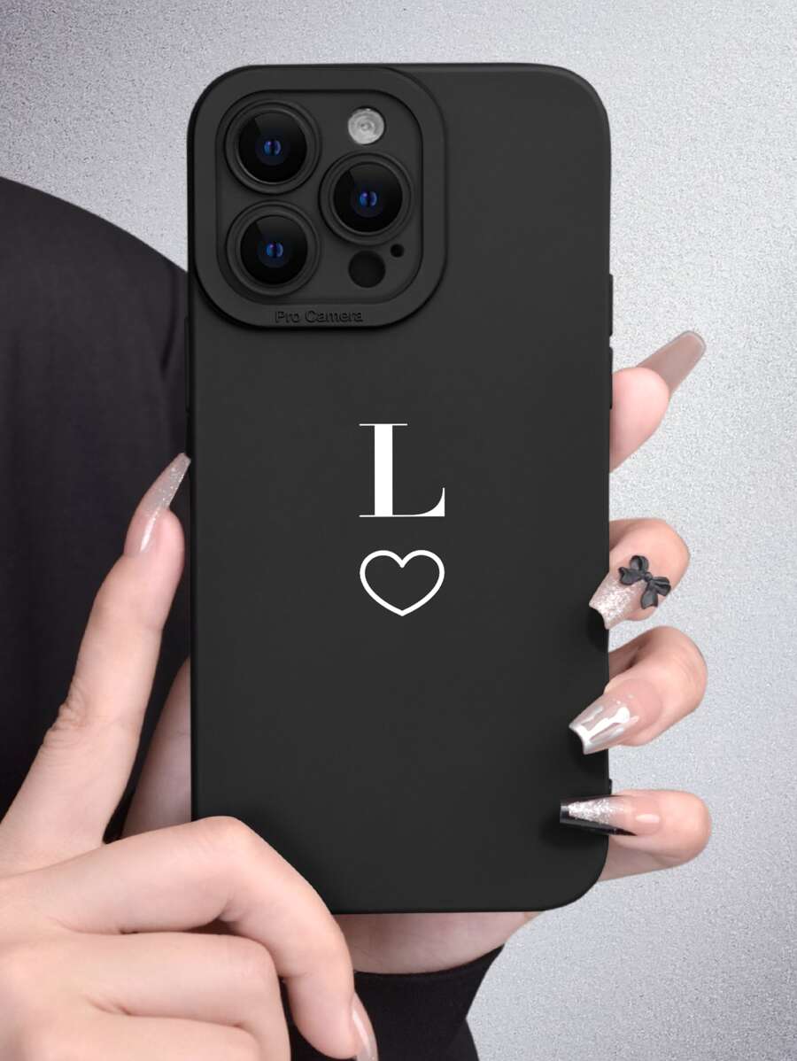 字母圖形手機殼,適用於iphone 11,iphone 13,iphone 14 Pro Max - 黑與白 - 查看 1