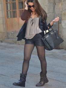 Medias Efecto Piel SIN FELPA - Negro - Ver 2