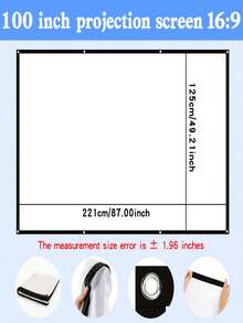 DUYIKJ Pantalla de proyector suave de 150 pulgadas para montaje en pared sin perforación, con medidas de 330*187CM, lavable y fácil de almacenar para proyector 4K. - 150 pulgadas 16:9 - Ver 2