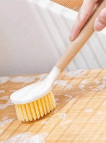 1 pezzo Spazzola da cucina con manico lungo per il lavaggio delle pentole, resistente agli oli, dotata di impugnatura anti-scottatura, per la pulizia di pentole e piatti, cucina, bagno, uso domestico, accessori per la casa