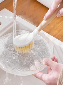 1 pezzo Spazzola da cucina con manico lungo per il lavaggio delle pentole, resistente agli oli, dotata di impugnatura anti-scottatura, per la pulizia di pentole e piatti, cucina, bagno, uso domestico, accessori per la casa