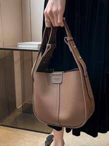 Patchwork Mother Bag With Inner Bag, Fashion Crossbody Shoulder Bag - Coffee Brown - View 4