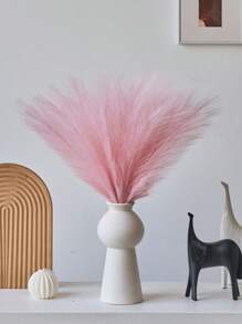 10/20/50pcs Pink Faux Pampas Grass Artificial Reeds Large Tall Fluffy Artificial Fake Flower Bulrush Reed Grass Artificial Plants Boho Decor For Wedding Party Decoration, Home Living Room Bedroom Decor, Vase Arrangement, DIY Photoshoot Props,Fall Decor,Autumn