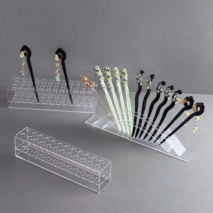 1 Kẹp Tóc Acrylic Giá Đựng Đồ, 2 Lớp Trong Suốt Dính Tóc Đỡ Dụng Cụ Sắp Xếp Cho Phụ Kiện Tóc Truyền Thống Và Văn Phòng Phẩm - Trong sáng - Xem 1