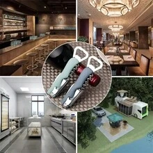 1入紅酒開瓶器，不銹鋼多功能啤酒瓶開瓶器，酒吧/餐廳/旅館紅酒工具，啤酒，罐頭開瓶器 - 藍色 - 查看 4