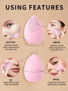 12件套化妆工具套装 4支粉色化妆刷 + 1个四叶洗脸垫 + 3个指套粉扑 + 2个大水滴美妆蛋 + 2个三角粉扑散粉刷腮红刷眼影刷多功能面部化妆刷干湿两用粉扑美妆蛋套装。 - 彩色 - 查看 7