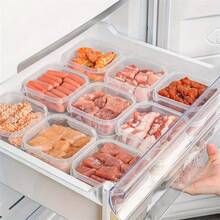 1pc Refrigerator Frozen Meat Storage Box, Ice Cream Frozen Box, Sealed Food Preservation Box - White - View 6